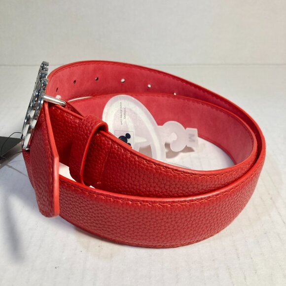 Disney Minnie Mouse Vegan Faux Leather Red Belt Womens Size Medium 30-36" - Picture 6 of 14
